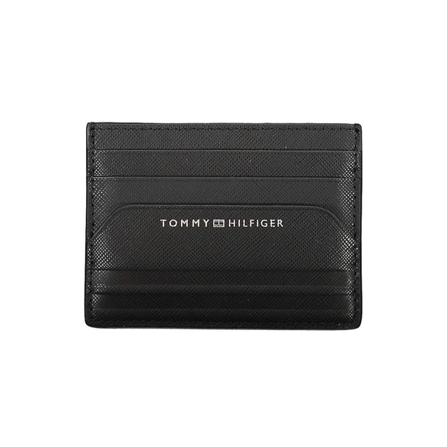 Tommy Hilfiger Schwarzes Leder Portemonnaie für Herren