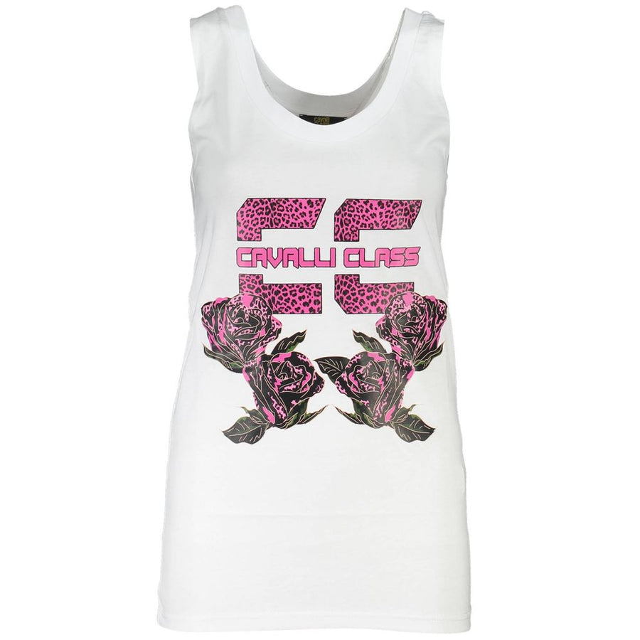 Cavalli Class White Cotton T-Shirt
