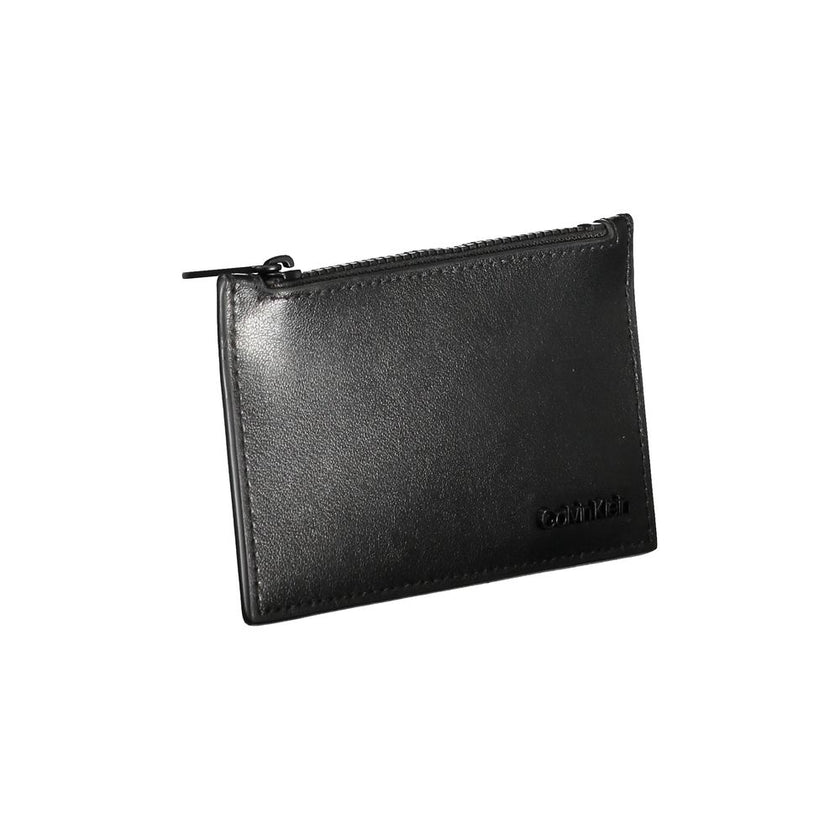 Calvin Klein Schwarzes Leder Portemonnaie für Herren
