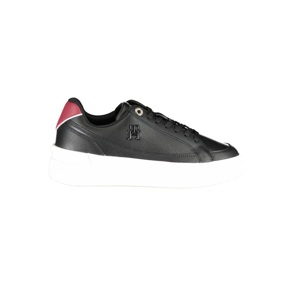 Tommy Hilfiger Schwarzer Sneaker aus echtem Leder