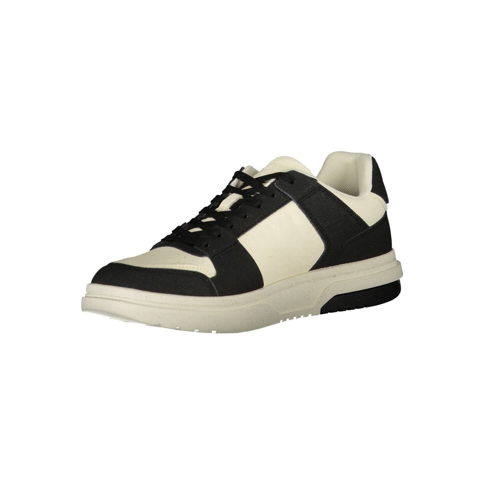 Tommy Hilfiger schwarzer Polyester Sportschuh mit Schnürsenkeln und Logodetail