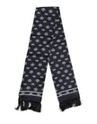 Dolce & Gabbana Schwarze Seide Krone Fransen Männer Foulard-Schal