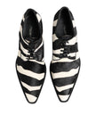 Dolce & Gabbana Schwarz Weiß Zebra Pony Fell Kleid Schuhe