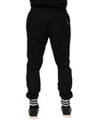 Dolce & Gabbana Schwarzes Baumwoll-Logo-Tape Herren-Jogger-Hose