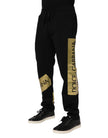 Dolce & Gabbana Schwarzes Baumwoll-Logo-Tape Herren-Jogger-Hose