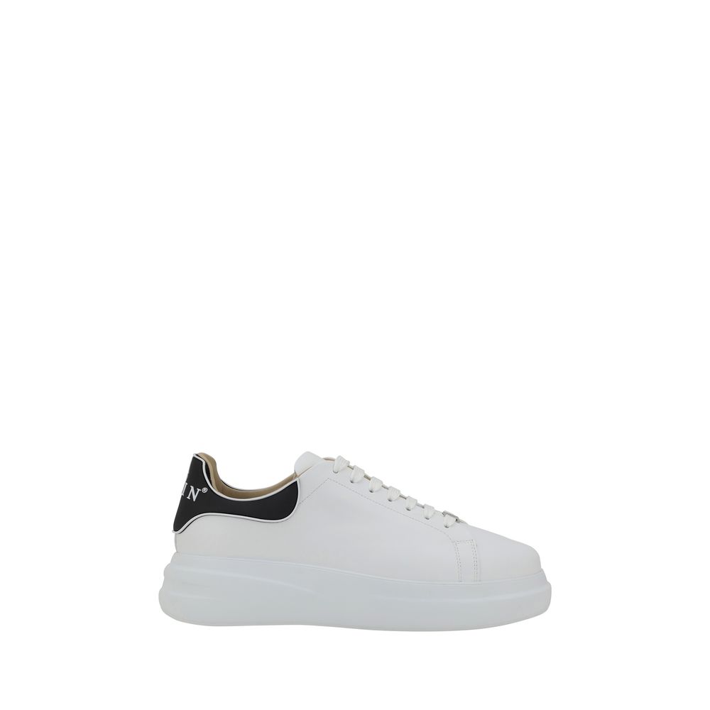 Philipp Plein White Bos Taurus Calf Leather Low-Top Sneakers