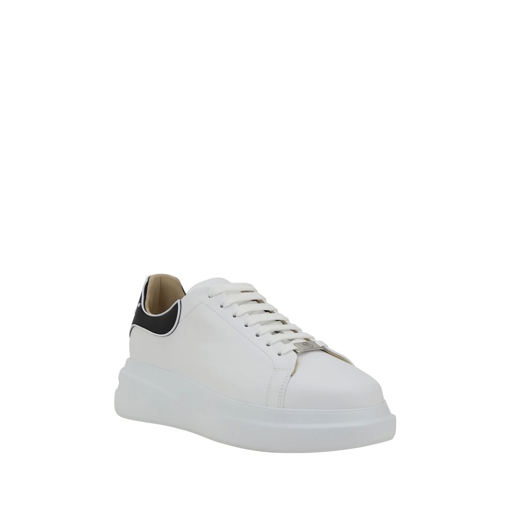 Philipp Plein White Bos Taurus Calf Leather Low-Top Sneakers