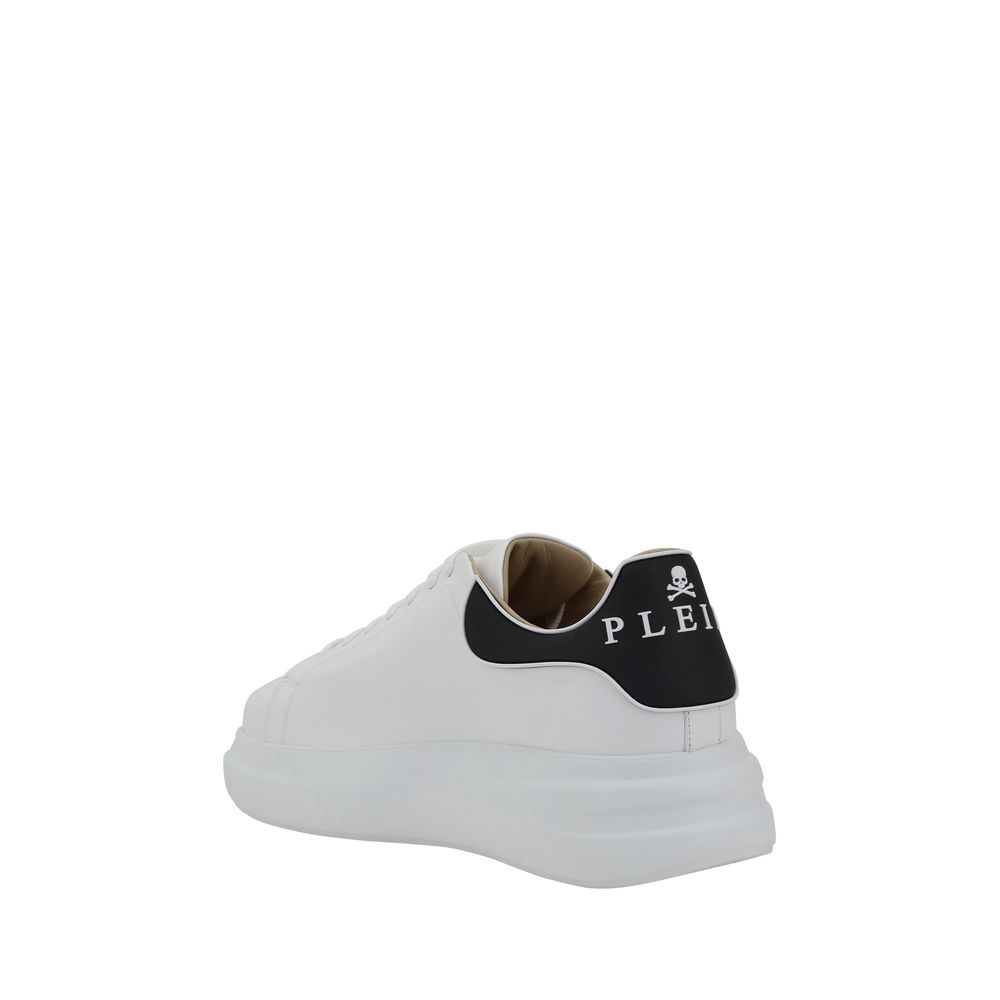 Philipp Plein White Bos Taurus Calf Leather Low-Top Sneakers