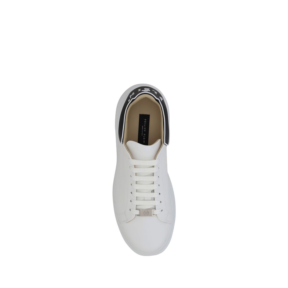Philipp Plein White Bos Taurus Calf Leather Low-Top Sneakers