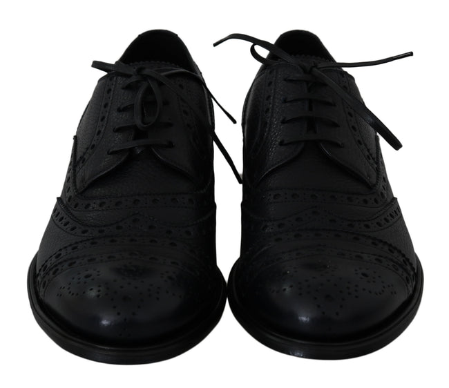 Dolce & Gabbana Blaue Leder Wingtip Oxford Dress Schuhe
