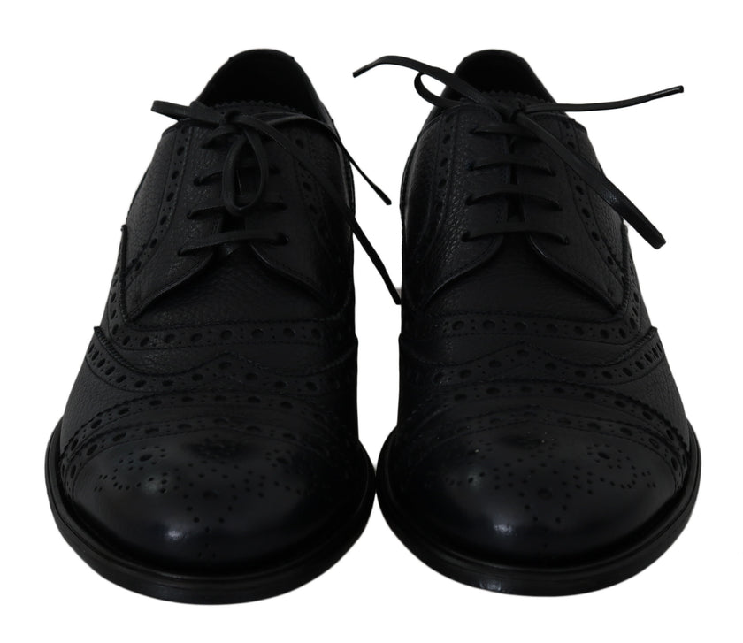Dolce & Gabbana Blaue Leder Wingtip Oxford Dress Schuhe