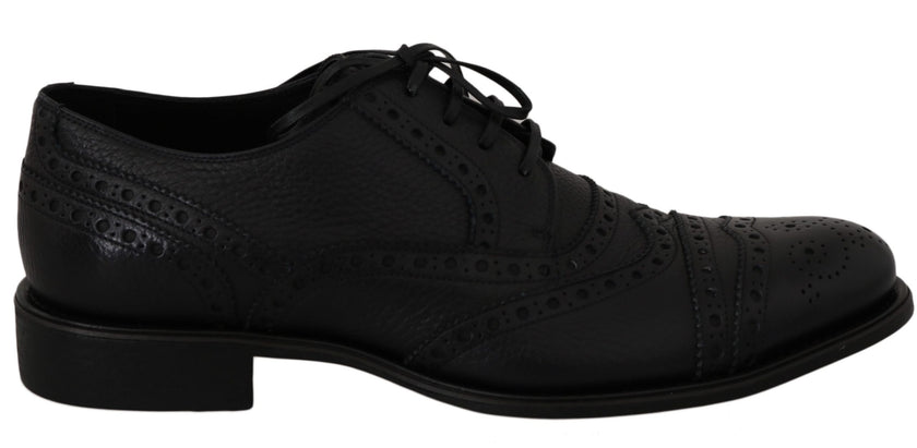 Dolce & Gabbana Blaue Leder Wingtip Oxford Dress Schuhe
