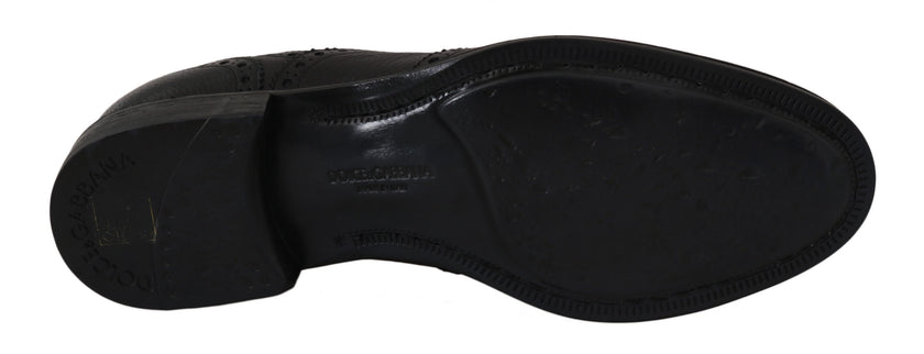 Dolce & Gabbana Blaue Leder Wingtip Oxford Dress Schuhe