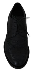 Dolce & Gabbana Blaue Leder Wingtip Oxford Dress Schuhe