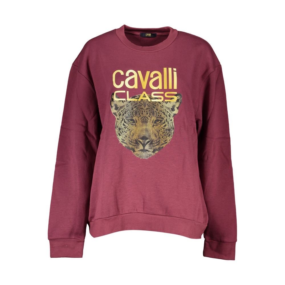 Cavalli Class Lila Baumwoll-Damenpullover