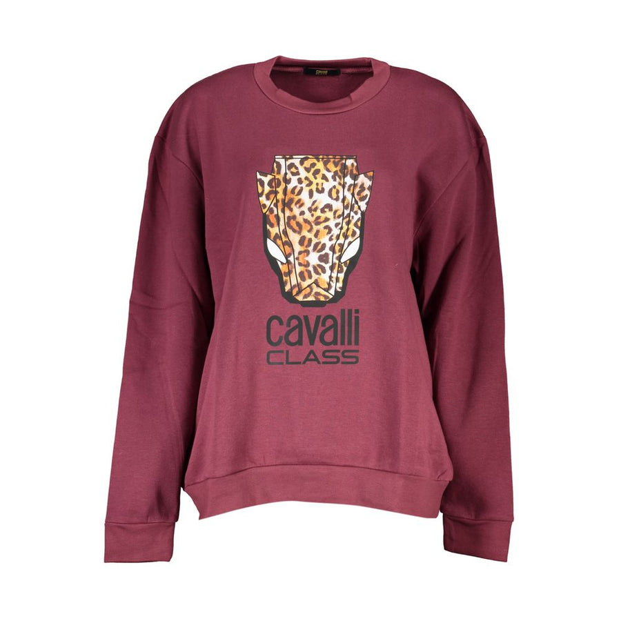 Cavalli Class Lilac Cotton Sweatshirt