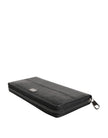 Dolce & Gabbana Schwarzes Leder Logo-Plakette Zip Around Continental Brieftasche
