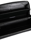 Dolce & Gabbana Schwarzes Leder Logo-Plakette Zip Around Continental Brieftasche