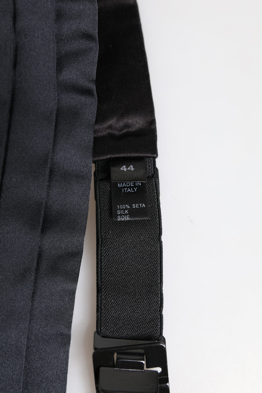 Dolce & Gabbana Dunkelblauer Gürtel aus 100% Seide Taillenkummerbund