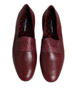 Dolce & Gabbana Burgunderfarbenes Kalbsleder Formelle Slipper