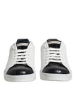 Dolce & Gabbana Weiß Schwarz Leder Portofino Sneaker Schuhe