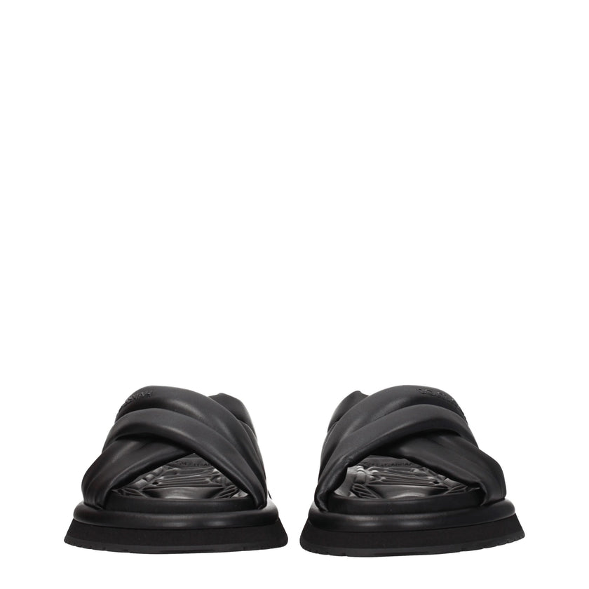 Dolce & Gabbana Schwarze Leder-Slipper