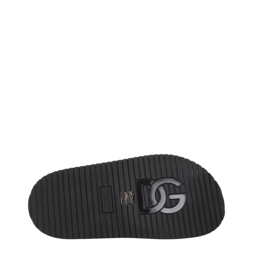 Dolce & Gabbana Schwarze Leder-Slipper