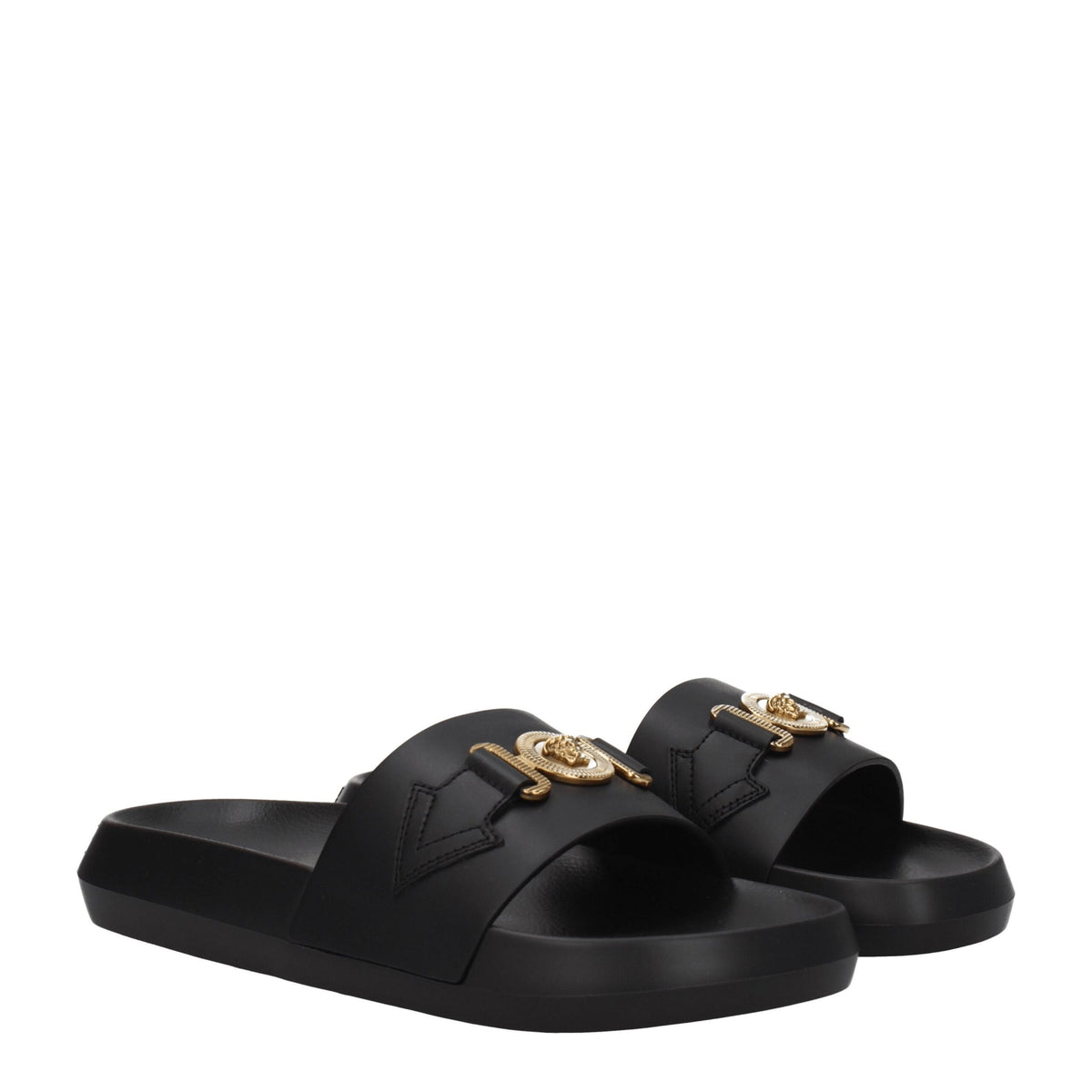 Versace Black Leather Loafers