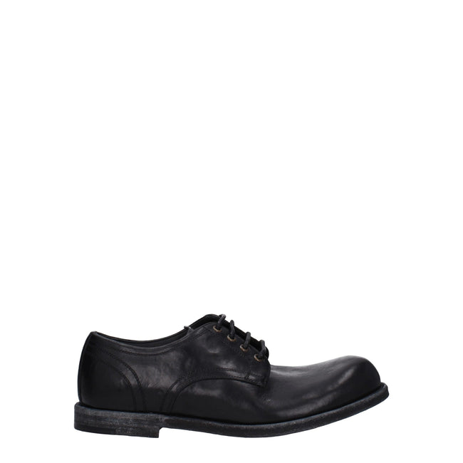 Dolce & Gabbana Black Leather Oxford and Derby Shoes