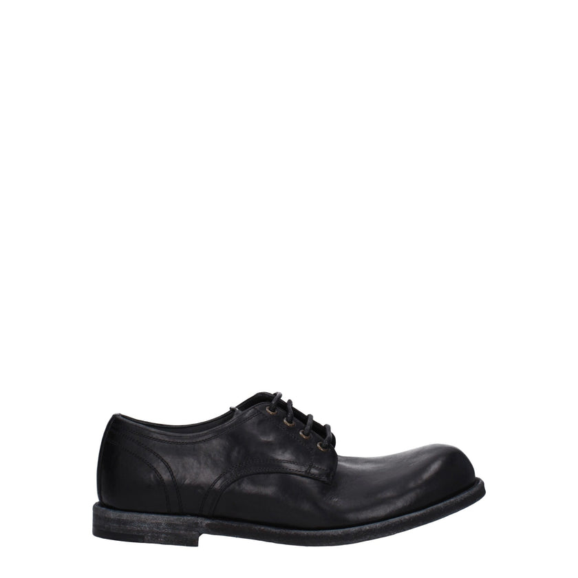Dolce & Gabbana Schwarze Oxford- und Derby-Schuhe aus Leder
