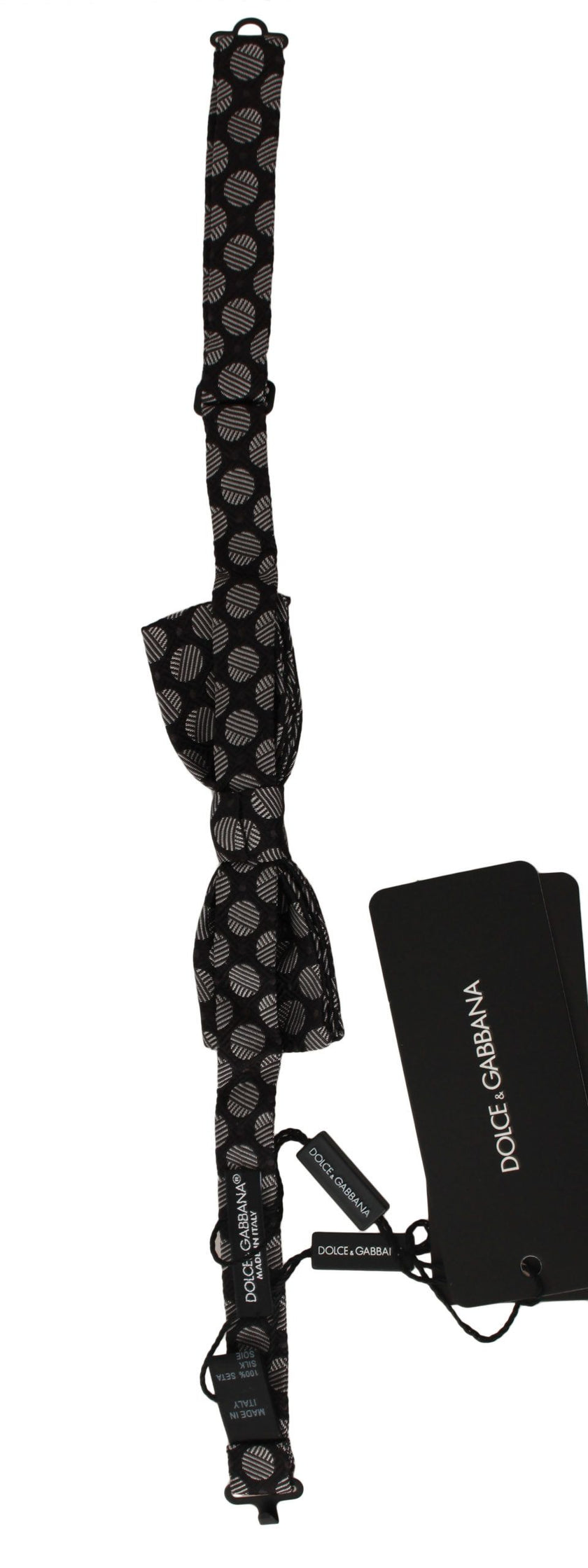 Dolce & Gabbana Braune Seide Polka Dot Jacquard Herren Fliege Papillon