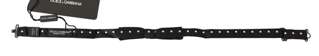 Dolce & Gabbana Schwarze 100% Seide Polka Dot Verstellbare Halsschleife