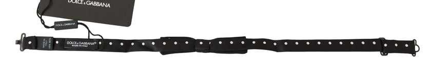 Dolce & Gabbana Schwarze 100% Seide Polka Dot Verstellbare Halsschleife