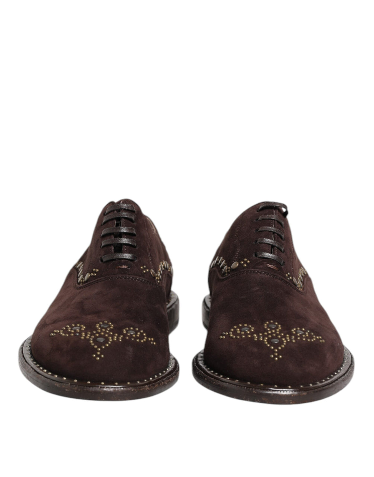 Dolce & Gabbana Brown Velvet Oxford Lace-Up Shoes