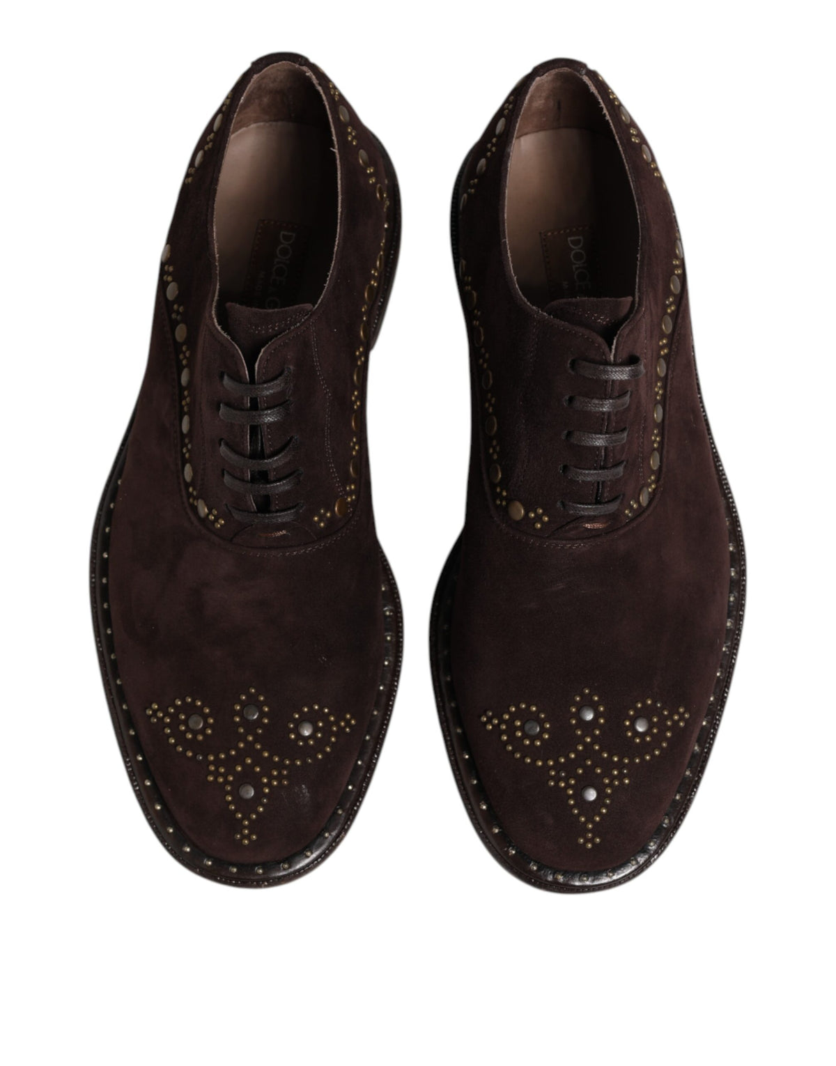 Dolce & Gabbana Brown Velvet Oxford Lace-Up Shoes