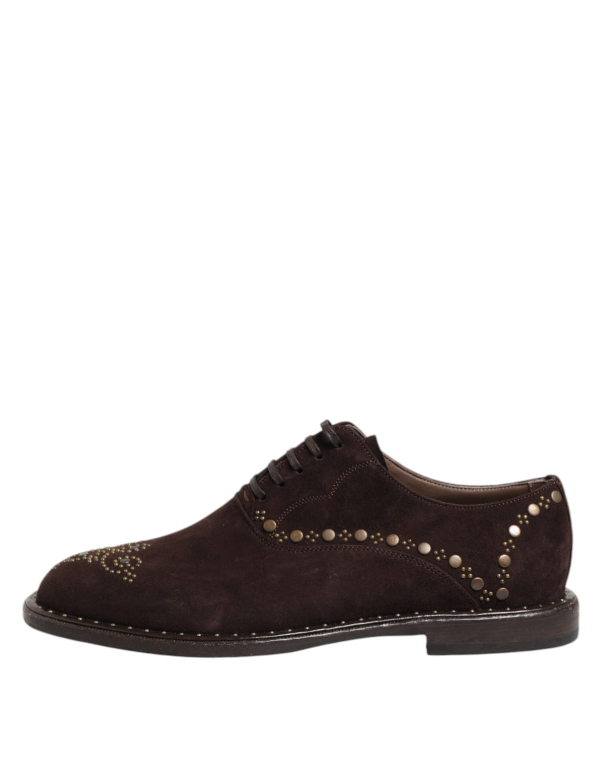 Dolce & Gabbana Brown Velvet Oxford Lace-Up Shoes