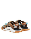 Dolce & Gabbana Braunes Leder Nietenschuhe Sandalen Schuhe