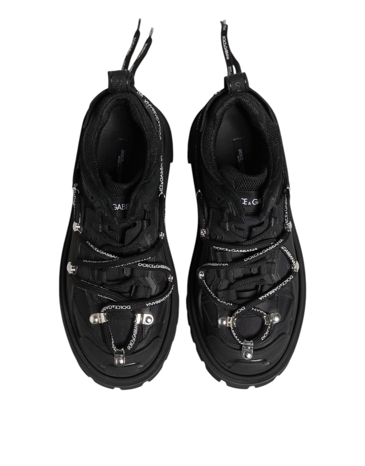 Dolce & Gabbana Schwarze Low Top Lace Up Trekking Sneakers Schuhe