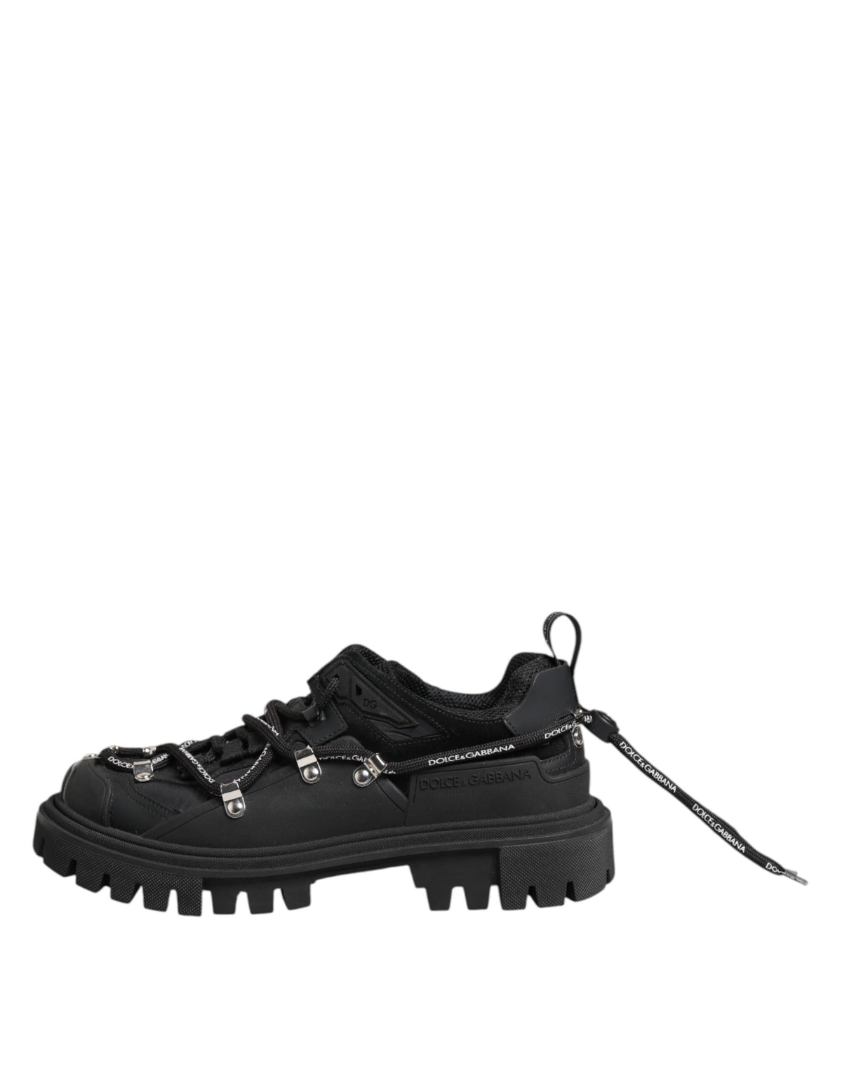 Dolce & Gabbana Schwarze Low Top Lace Up Trekking Sneakers Schuhe