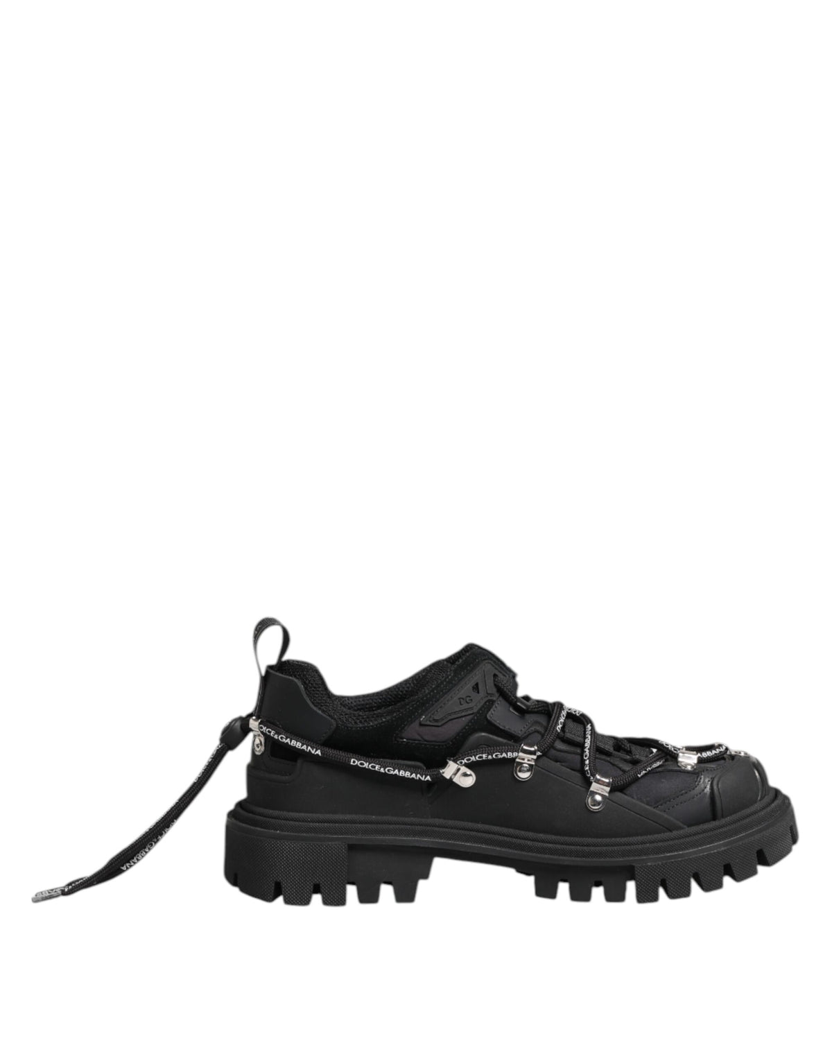 Dolce & Gabbana Schwarze Low Top Lace Up Trekking Sneakers Schuhe