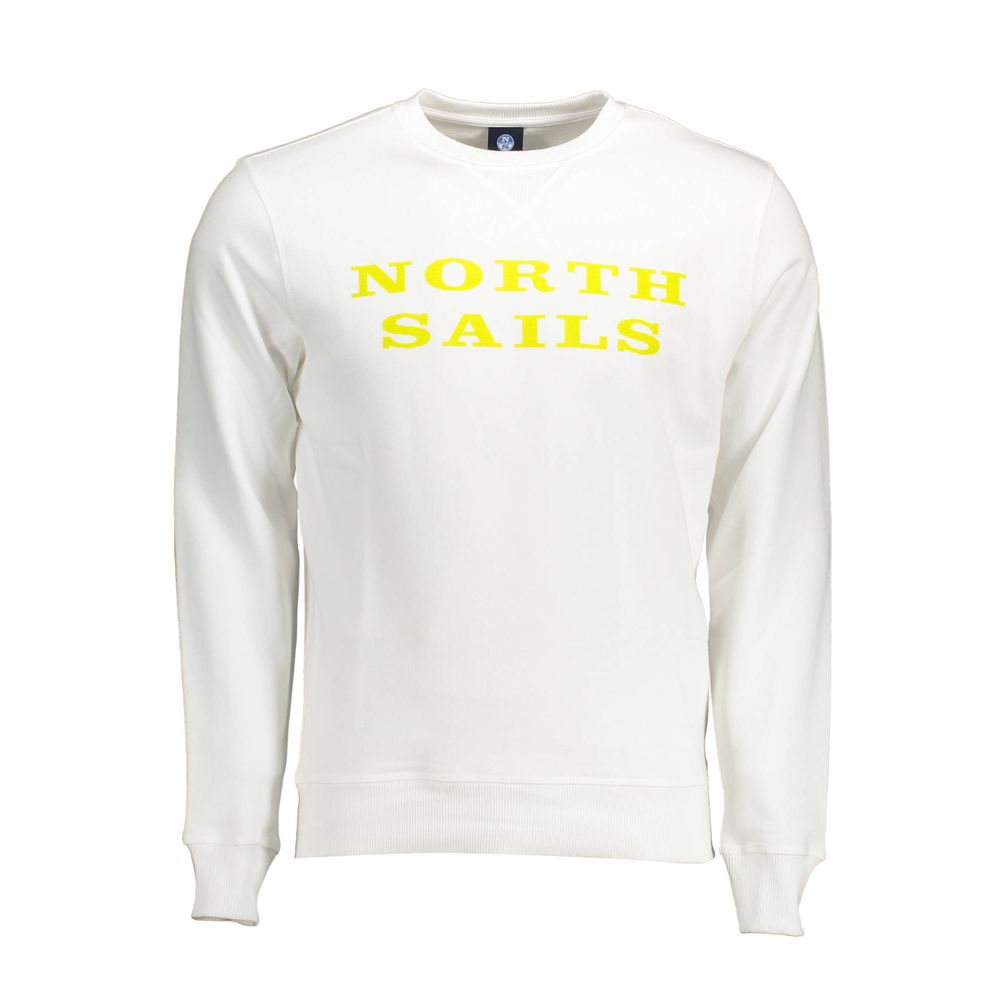 North Sails Weißes Herren-Sweatshirt aus Baumwolle