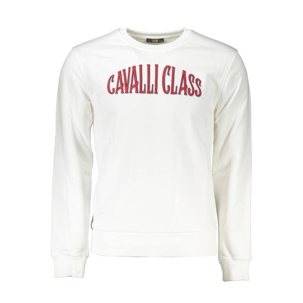Cavalli Class Bianco Baumwoll-Sweatshirt für Herren