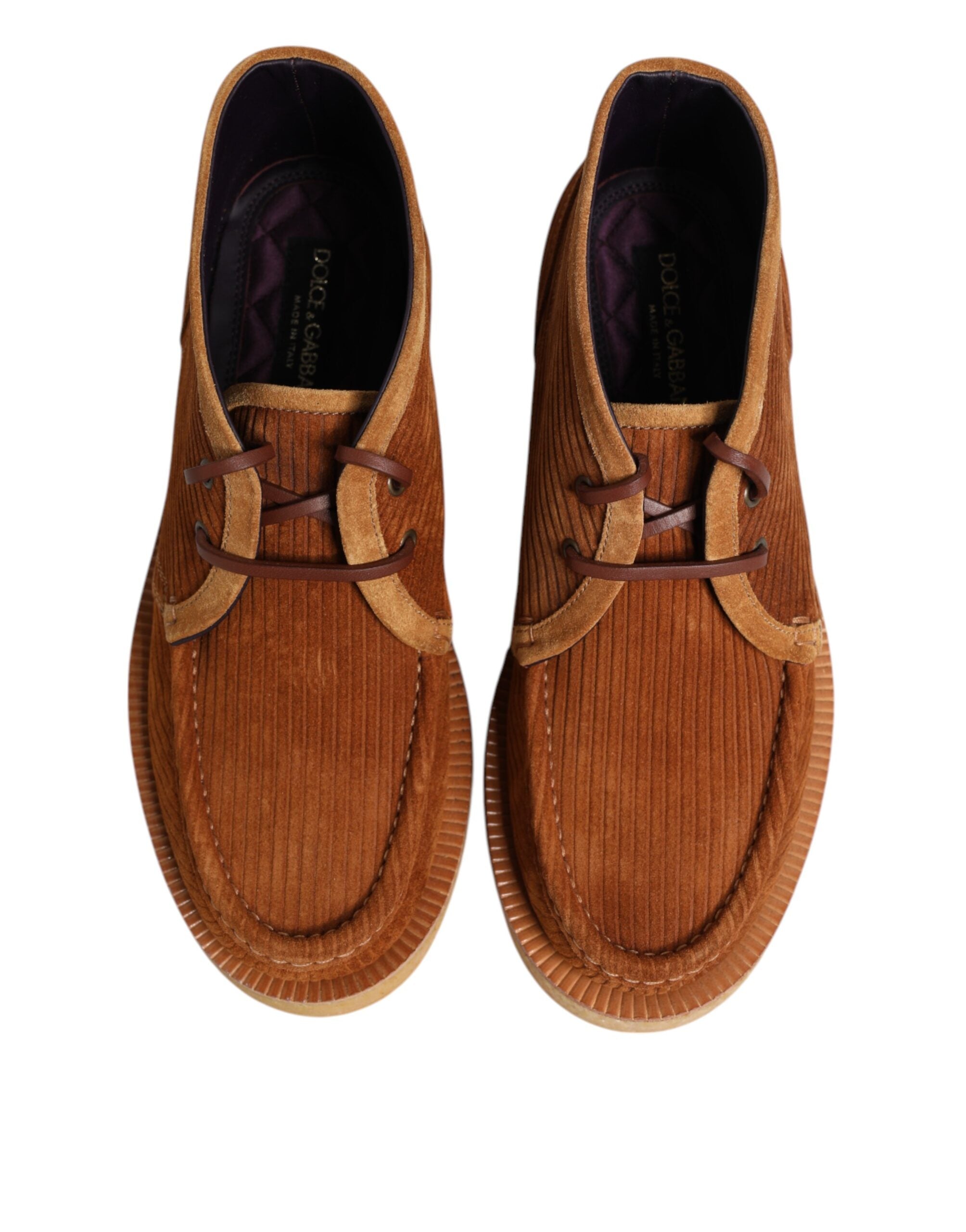 Dolce & Gabbana Braun Wildleder Nubukleder Desert Stiefeletten Schuhe