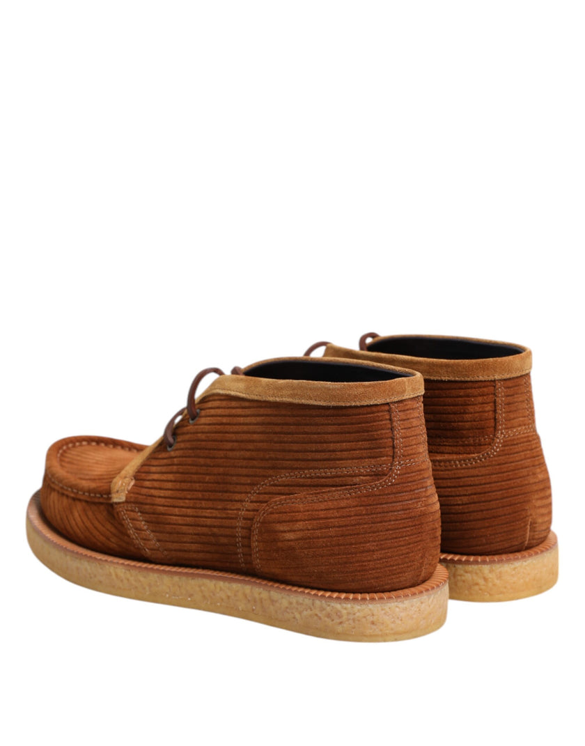 Dolce & Gabbana Braun Wildleder Nubukleder Desert Stiefeletten Schuhe