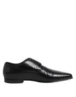 Dolce & Gabbana Schwarze Exotische Leder Schnürschuhe Derby