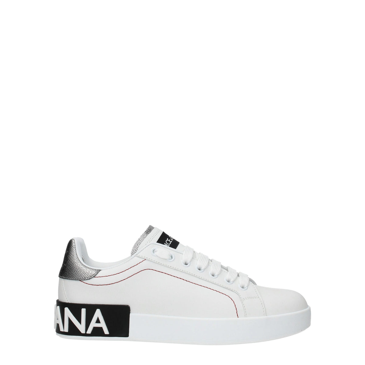 Dolce & Gabbana Weiße Low-Top-Sneaker aus Leder