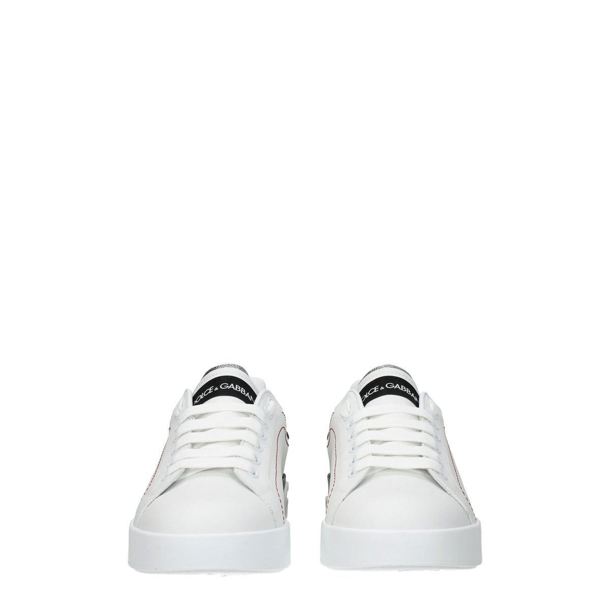 Dolce & Gabbana Weiße Low-Top-Sneaker aus Leder