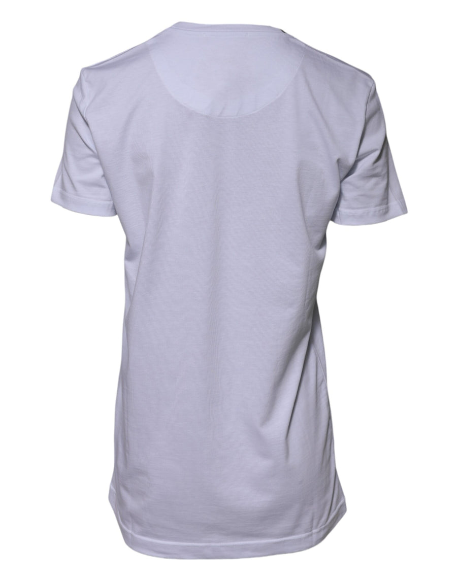 Dolce & Gabbana White Cotton Goodluck 2023 Crewneck T-Shirt