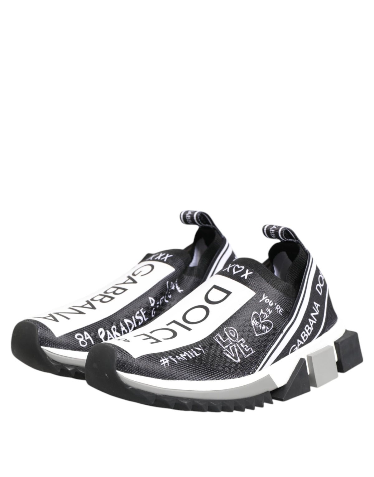 Dolce & Gabbana Schwarz Weiß Sorrento Low Top Sneakers Schuhe