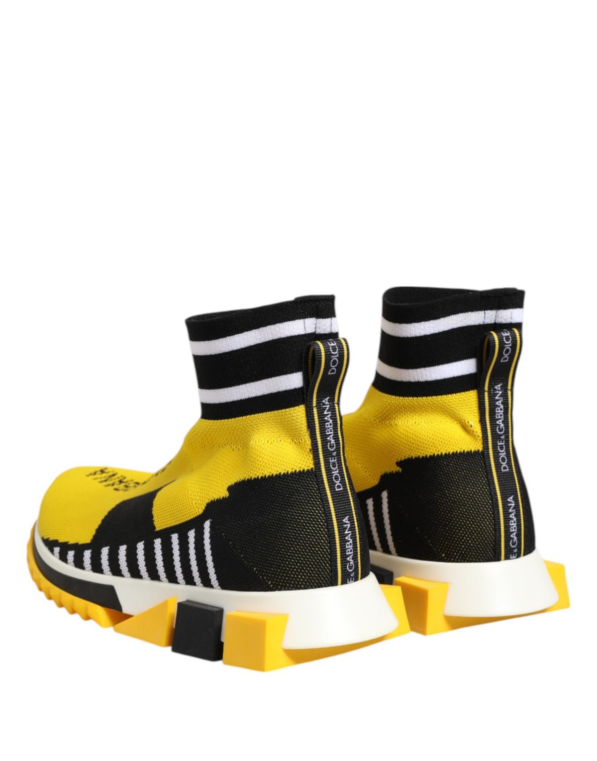 Dolce & Gabbana Yellow Black Sorrento Sock Sneakers Shoes